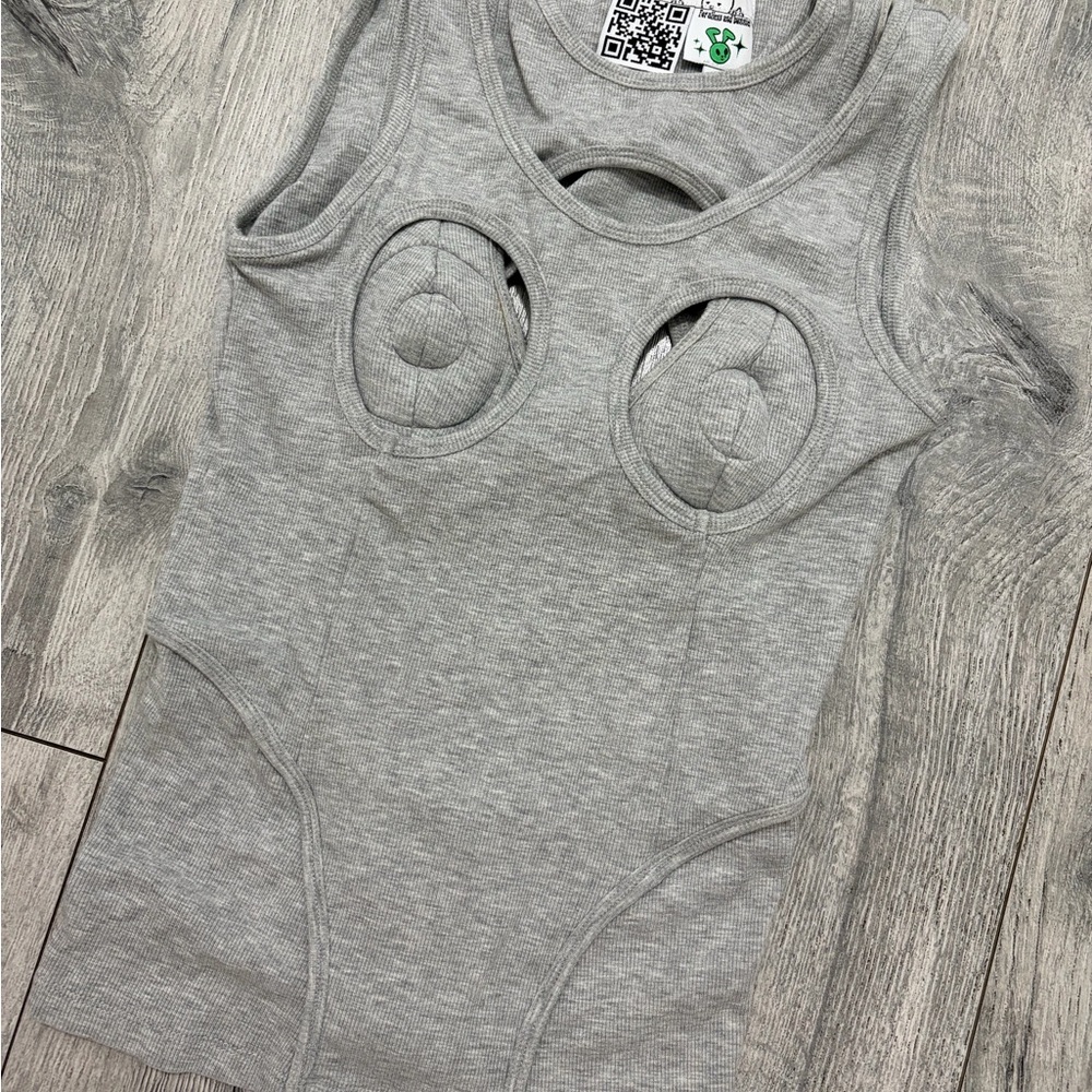 Natasha Zinko Light Gray Ribbed Top